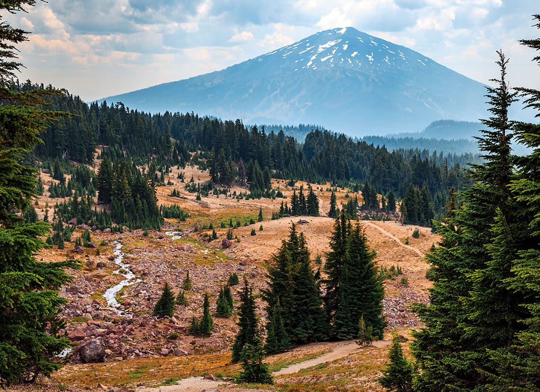 Portland, OR - Mt Bachelor From Broken Top Trail, Three Sisters Wilderness, Oregon
